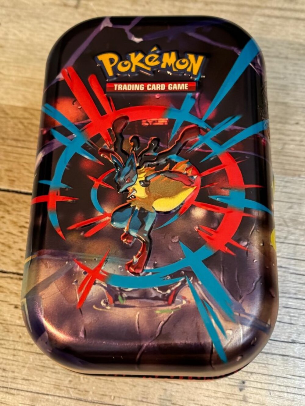 Pokemon TCG Mega Lucario Empty Mini Tin With sticker